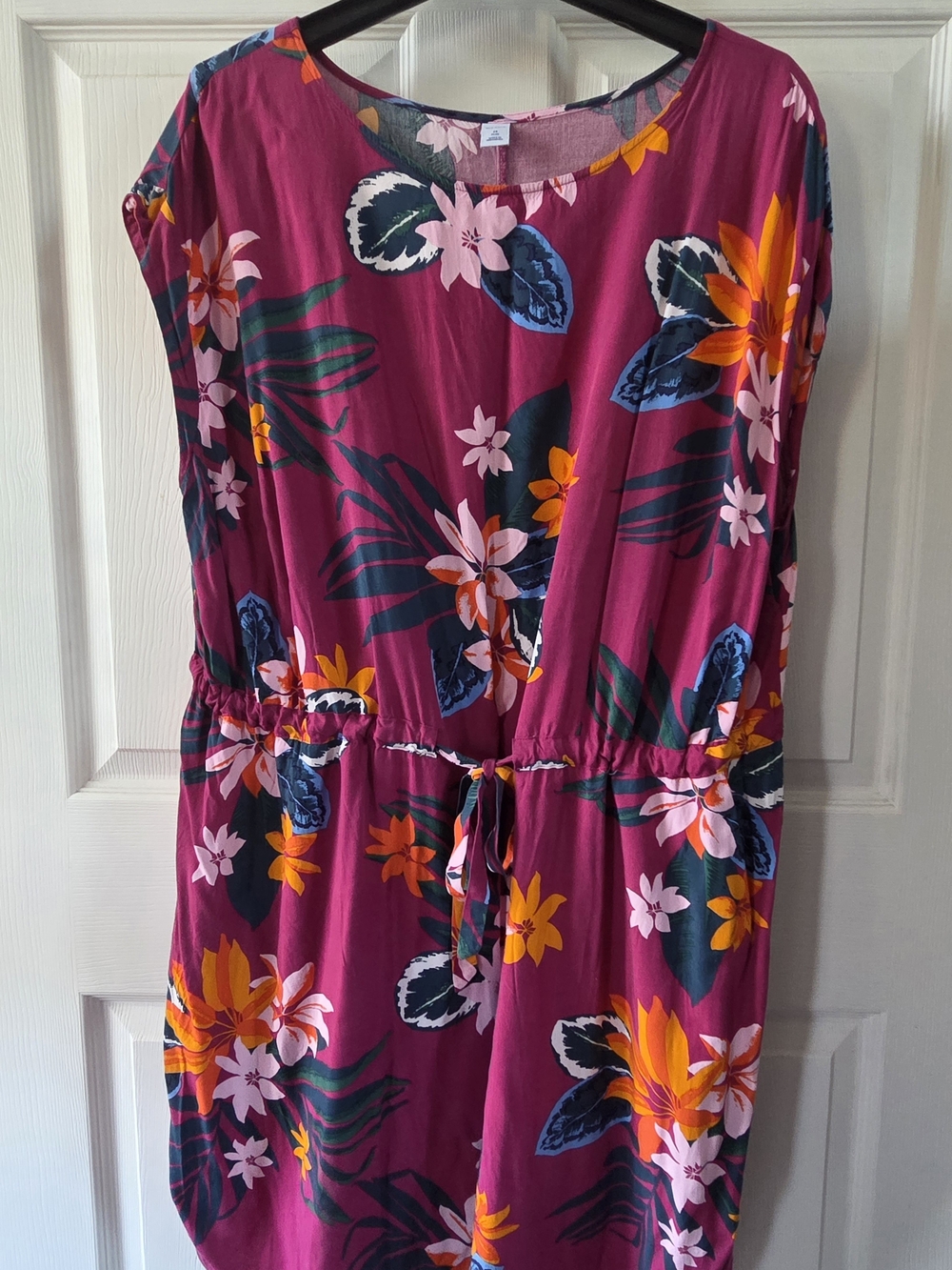 Old Navy Magenta Floral Sundress with Navy and Pink Accents